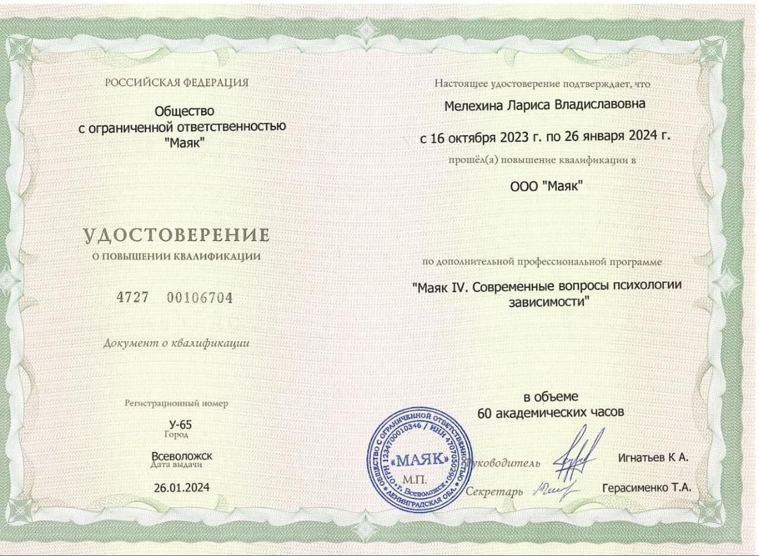 Современные вопросы психологии зависимости. Возрастная психология: кризисы и подарки